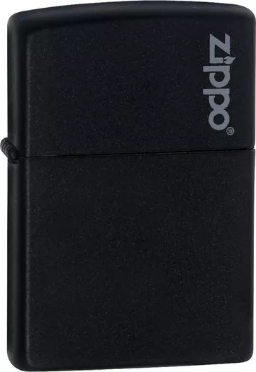 Zippo Logo Black Matte Lighter